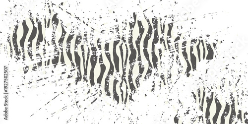 Abstract black and white grunge background featuring an artistic vector illustration with ink splatters, paint drips, and a dirty spray texture pattern