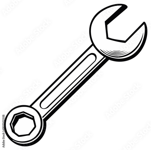 Single metal wrench tool for mechanical repairs and construction work