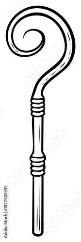 Stylized Outline of a Shepherd's Crook or Bishop's Crozier Staff