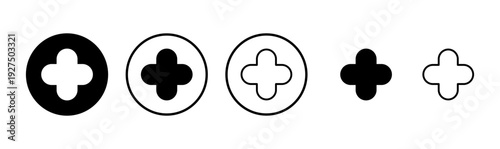 Plus icon logo design. Add plus sign and symbol