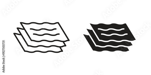 Lasagne icon in black solid style. linear symbol.