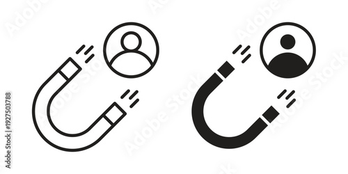 Lead generation icon in black solid style. linear symbol.