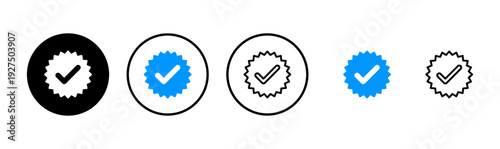 verified icon logo design. verification check mark. approved icon