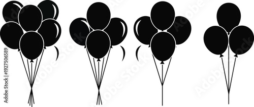 Antique Furniture Silhouette Collection Featuring Victorian Armoire Wingback Chairs Double Bed Pedestal Table Office Desk Standing Mirror and Glass Cabinet for Interior Design Asset Set