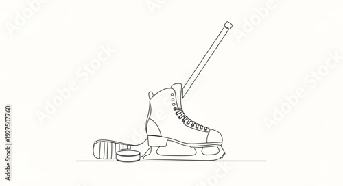 Inline Skate with Raised Boot and Wheel.