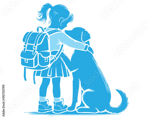 Girl Hugging Her Dog