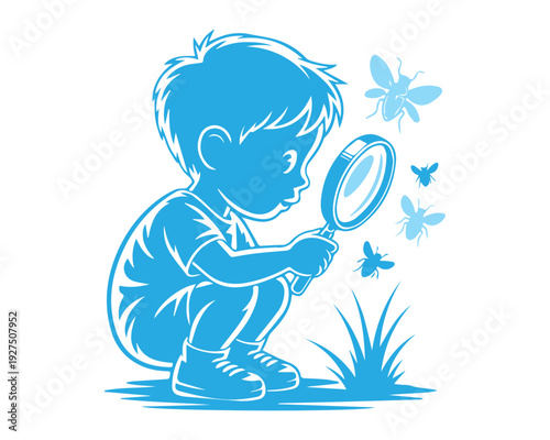 Child with Magnifying Glass