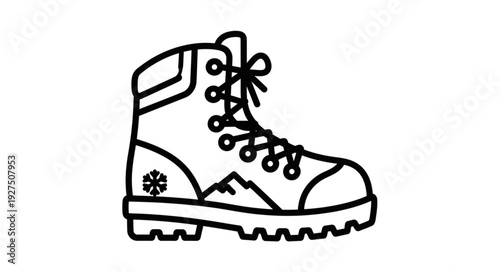 Hiking Boot with Laces and Logo.