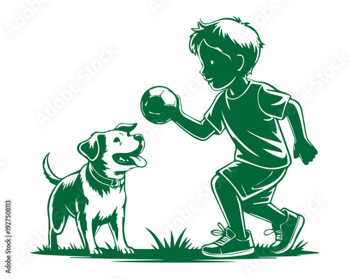 Child and Dog Playtime Fun