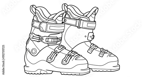 Pair of Hiking Boots with Laces.