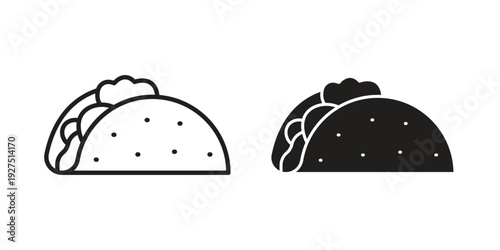 Taco icon in editable style. Vector icon graphics