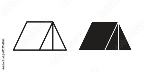 Tent icon in editable style. Vector icon graphics