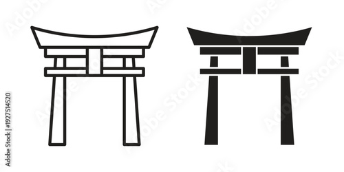 Torii gate icon in editable style. Vector icon graphics