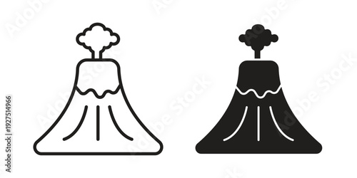 Volcano icon in editable style. Vector icon graphics