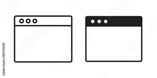 Window icon in editable style. Vector icon graphics