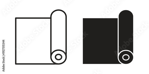 Yoga mat icon in editable style. Vector icon graphics