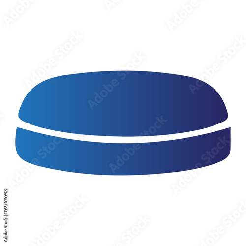 A stylized blue disc icon with a white band, representing a fundamental object in high-speed winter team sports, perfect for digital applications and athletic branding