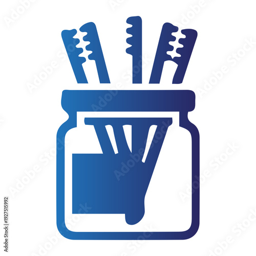 Jar with utensil holder and kitchen tools, representing organization and preparation for cooking or dining