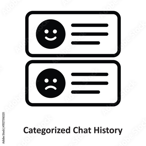 Categorized Chat History Vector icon which can easily modify or edit