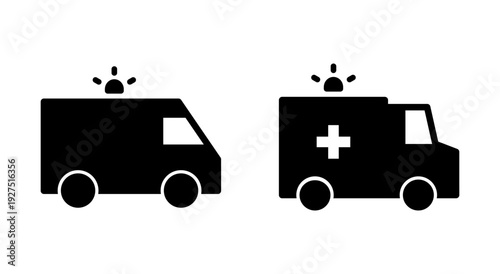 Ambulance icon symbol for apps and websites. ambulance truck sign and symbol. ambulance car