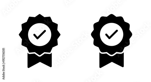 Approved icon symbol for apps and websites. Certified Medal Icon
