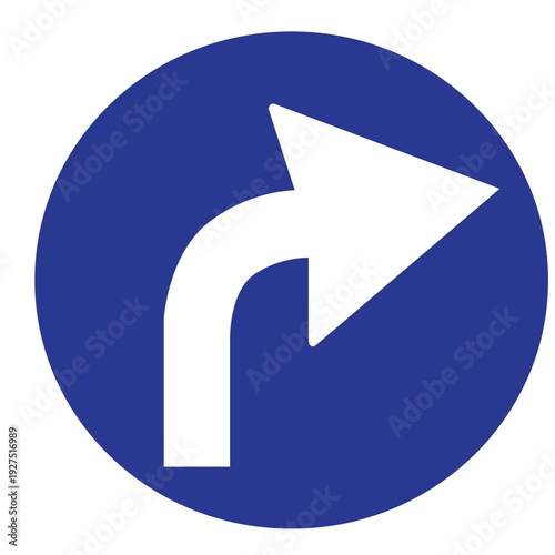 Traffic sign - mandatory right turn