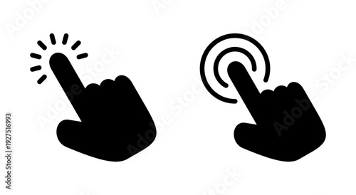 Hand click icon symbol for apps and websites. pointer sign and symbol. hand cursor icon