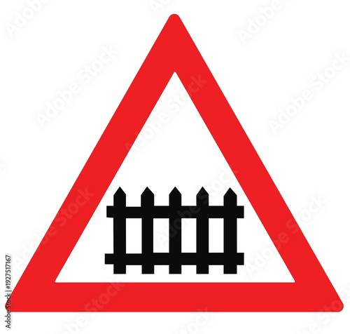Railway crossing with barriers or semi-barriers