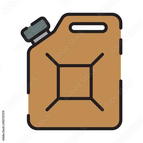 Brown jerrycan with a grey cap and a handle