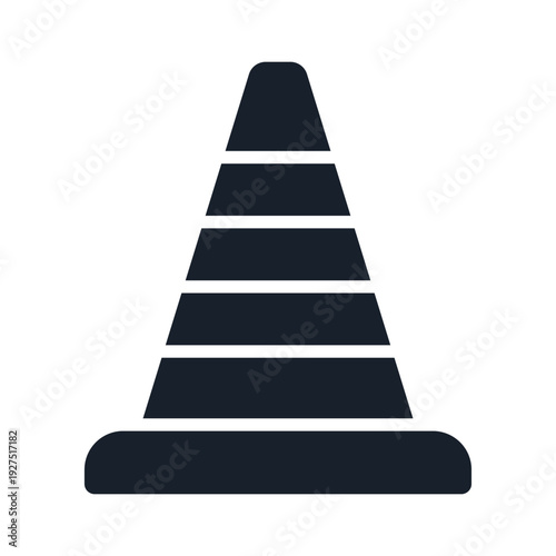 Black traffic cone with white stripes