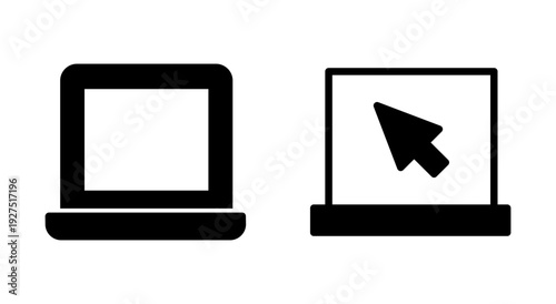 Laptop icon symbol for apps and websites. computer sign and symbol
