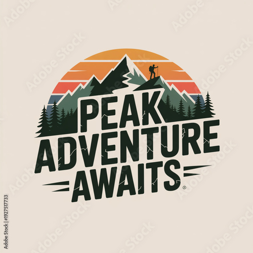 Wallpaper Mural Hiker reaching mountain peak at sunset with adventurous spirit Torontodigital.ca