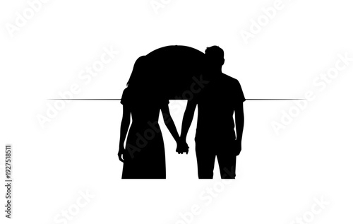 Loving couple holding hands in tender moment together