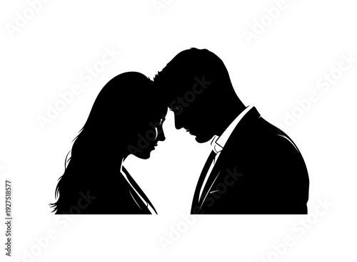 Romantic couple sharing tender moment in love