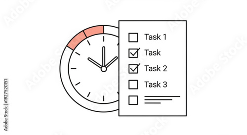 Clock with task checklist time management concept productivity and organization tool