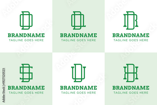 Letters DO DQ DR DS DU DX Monogram Logo Set, suitable for OD QD RD SD UD XD initials
