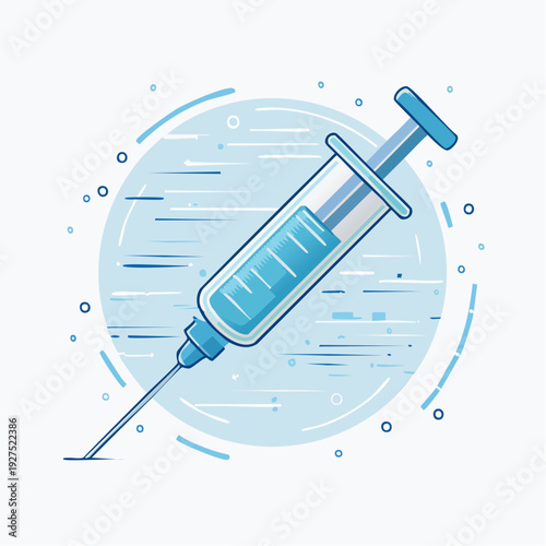 Medical syringe icon vector illustration isolated on a medical health theme for business and doctor nurse use