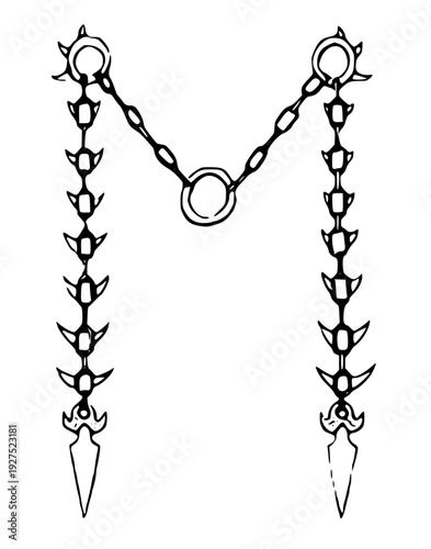 Menacing spiked flail weapon for intense action scenes