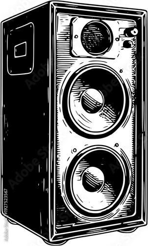 Vintage speaker with dual woofers and tweeter