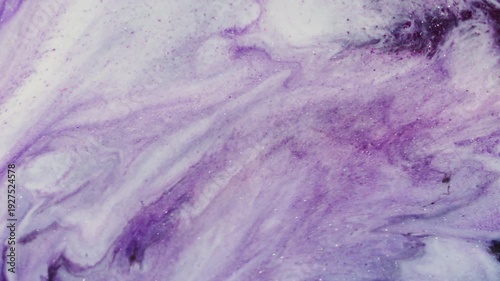 Wallpaper Mural Acrylic glitter. Paint blend. Shimmering marble white purple liquid abstract texture. Color particles flow defocused wave background. Torontodigital.ca