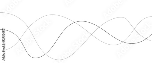 Technology abstract lines on white background. Undulate Grey Wave Swirl, frequency sound wave, twisted curve lines with blend effect