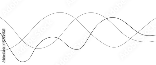Technology abstract lines on white background. Undulate Grey Wave Swirl, frequency sound wave, twisted curve lines with blend effect