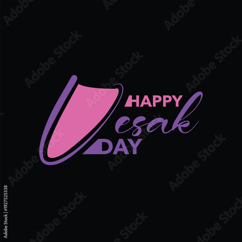 Happy Vesak Day Celebration Lettering
