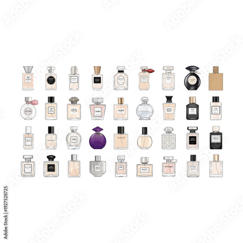 Variety of Elegant Perfume Bottles Collection