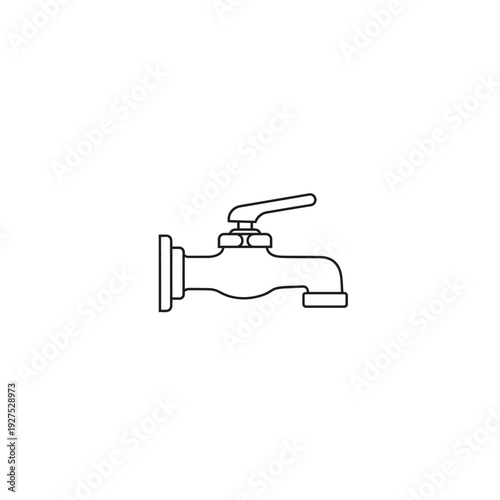 Garden Tap Icon - Simple Line Art Illustration