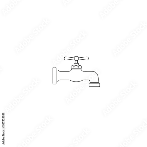 Water Faucet Icon - Clean Outline Illustration