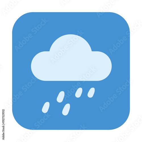 Weather forecast icon featuring a cloud with rain, representing precipitation and weather conditions