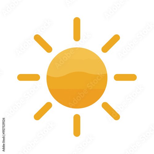 Vibrant yellow sun icon radiating warmth and brightness, symbolizing energy, clarity, and optimistic weather forecasts for future insights