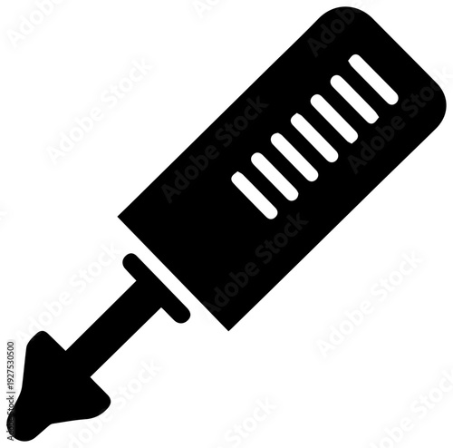 Black filled icon symbolizing a clone stamp tool a graphic design element used for duplication and retouching in digital art and photo editing software isolated on a white