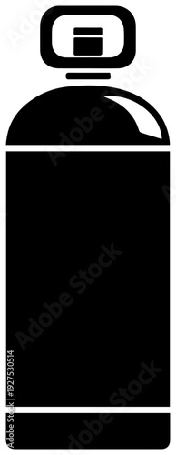 Compressed gas cylinder tank icon with a valve representing industrial fuel energy storage and pressurized substances for various applications isolated on a white background